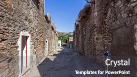  Presentation with street - Slide deck consisting of barracks street rua dos quarteis background and a  colored foreground