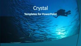  Presentation with fish ocean - PPT theme consisting of barracuda fish silhouette diving background and a ocean colored foreground