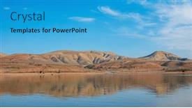  Presentation with barrage - Presentation design consisting of barrage-sidi-chahed-meknes-province background and a teal colored foreground