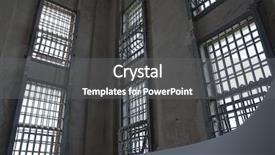  Presentation with prison bars - Cool new presentation theme with barred prison windows backdrop and a gray colored foreground