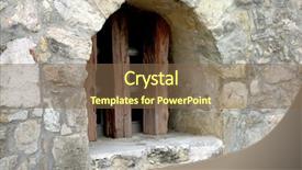  Presentation with san antonio - Presentation theme featuring barred window of the alamo background and a tawny brown colored foreground