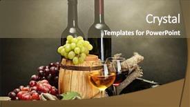  Presentation with wine barrel - Colorful slide deck enhanced with man with flowers and love notes backdrop and a dark gray colored foreground