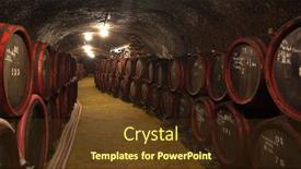  Presentation with barrels - Presentation theme featuring barrels-in-a-wine-cellar background and a tawny brown colored foreground