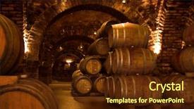  Presentation with barrels - Cool new theme with barrels in a wine-cellar backdrop and a tawny brown colored foreground