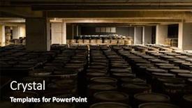  Presentation with barrels - Slide set featuring barrels-in-storage-warehouse-stacked background and a  colored foreground