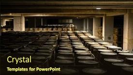  Presentation with barrels - Presentation theme having barrels-in-store-warehouse-stacked background and a  colored foreground