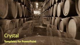  Presentation with cellar - Slide set enhanced with barrels in the wine cellar background and a tawny brown colored foreground