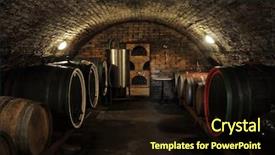  Presentation with barrels - Theme enhanced with barrels in traditional wine cellar background and a wine colored foreground