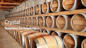  Presentation with wine barrel - Beautiful presentation featuring barrels of wine backdrop and a coral colored foreground