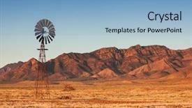  Presentation with windmill - Presentation design enhanced with barren - lone windmill in the flinders background and a light blue colored foreground