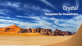  Presentation with sand dunes - Slides consisting of barren - sand dunes and rocks sahara background and a ocean colored foreground