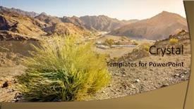  Presentation with overlook - Slide set featuring barren - scenic overlook of al hajar background and a gold colored foreground