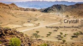  Presentation with uae - Slide deck featuring barren - view over valley in al background and a coral colored foreground