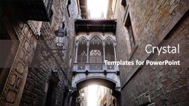  Presentation with quarter - Slide deck featuring barri-gotic-quarter-in-barcelona background and a dark gray colored foreground