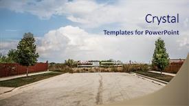  Presentation with road construction - Beautiful PPT layouts featuring barricade - road closed construction sign backdrop and a lemonade colored foreground