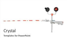  Presentation with traffic light - Beautiful slide set featuring barrier and traffic light backdrop and a white colored foreground