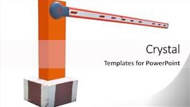  Presentation with bar - Audience pleasing theme consisting of barrier gate - bar under the white background backdrop and a sky blue colored foreground