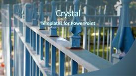  Presentation with residential - Slides featuring barrier gate - blue metal spiked residential fence background and a ocean colored foreground