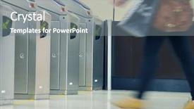  Presentation with railway gate - Cool new PPT theme with barrier gate - entrance of railway station backdrop and a gray colored foreground