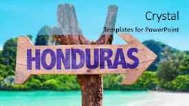  Presentation with island - Cool new presentation with barrier island - honduras wooden sign with beach backdrop and a  colored foreground