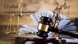  Presentation with justice - Cool new slide set with barrister justice concept legal system backdrop and a coral colored foreground