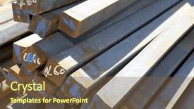  Presentation with steel bars - Audience pleasing PPT theme consisting of bars made of carbon steel backdrop and a tawny brown colored foreground