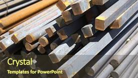  Presentation with steel bars - PPT theme enhanced with bars made of carbon steel background and a tawny brown colored foreground