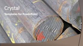  Presentation with steel bars - Presentation theme having bars made of carbon steel background and a  colored foreground