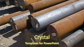  Presentation with steel bars - PPT theme featuring bars made of carbon steel background and a tawny brown colored foreground