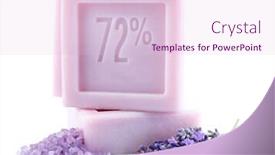  Presentation with natural soap - Amazing slide deck having bars of natural soap with fresh lavender and sea salt isolated on white backdrop and a lemonade colored foreground