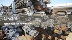  Presentation with steel bars - PPT theme enhanced with bars of reinforced steel background and a gray colored foreground