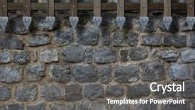  Presentation with castle wall - PPT theme enhanced with bars on castle stone wall background and a gray colored foreground