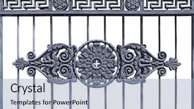  Presentation with lower extremity cast - Cool new PPT theme with bars window - cast railing grille background backdrop and a light blue colored foreground