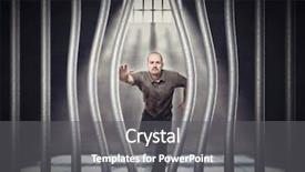  Presentation with jail - Cool new PPT layouts with bars window - man try to escape backdrop and a gray colored foreground