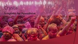  Presentation with holi - Amazing presentation theme having barsana-india-march-17-2016 backdrop and a coral colored foreground