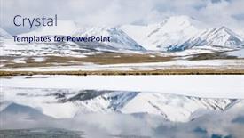  Presentation with mountains - Beautiful slide deck featuring barskoon-valley-in-kyrgyzstan-high backdrop and a lemonade colored foreground