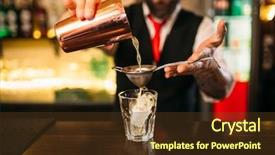  Presentation with bartender - Amazing theme having bartender - barman flaring behind bar counter backdrop and a tawny brown colored foreground