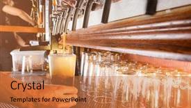  Presentation with bartender - Slides featuring bartender hand pouring draught beer background and a coral colored foreground