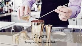  Presentation with bartender - Presentation theme featuring bartender is adding ingredient background and a mint green colored foreground