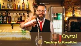  Presentation with bartender - Beautiful PPT layouts featuring bartender is making alcohol cocktail backdrop and a tawny brown colored foreground