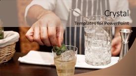  Presentation with bartender - Audience pleasing presentation design consisting of bartender is making cocktail backdrop and a mint green colored foreground