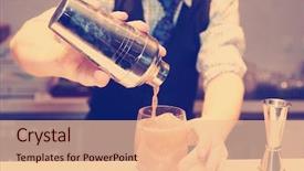  Presentation with liquor - Colorful presentation design enhanced with bartender is making cocktail backdrop and a lemonade colored foreground