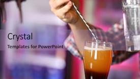  Presentation with bartender - Amazing presentation design having bartender is pouring beer backdrop and a light blue colored foreground