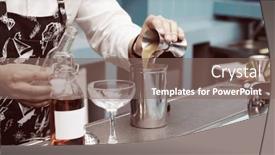  Presentation with infusion - Amazing slide set having bartender is pouring infusion into a mixing glass toned image backdrop and a violet colored foreground