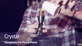  Presentation with mango juice - Colorful PPT theme enhanced with bartender is pouring mango juice backdrop and a navy blue colored foreground