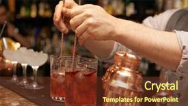  Presentation with bartender - Amazing presentation design having bartender is stirring cocktails backdrop and a tawny brown colored foreground
