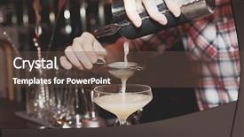  Presentation with bleached - PPT theme enhanced with bartender is straining drink background and a tawny brown colored foreground