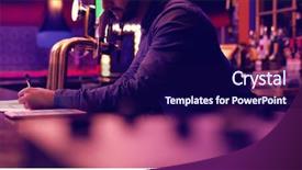  Presentation with bartender - Slide set consisting of bartender maintaining records background and a navy blue colored foreground