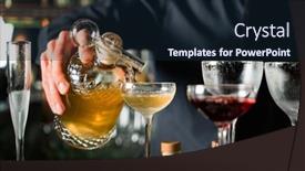  Presentation with cocktail bar - Presentation featuring bartender-making-cocktail background and a wine colored foreground