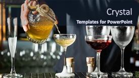  Presentation with bartender - Presentation theme enhanced with bartender-making-cocktail background and a navy blue colored foreground